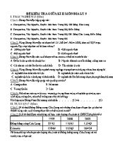 Đề kiểm tra giữa học kỳ II môn Địa lý Lớp 9 (Có đáp án)